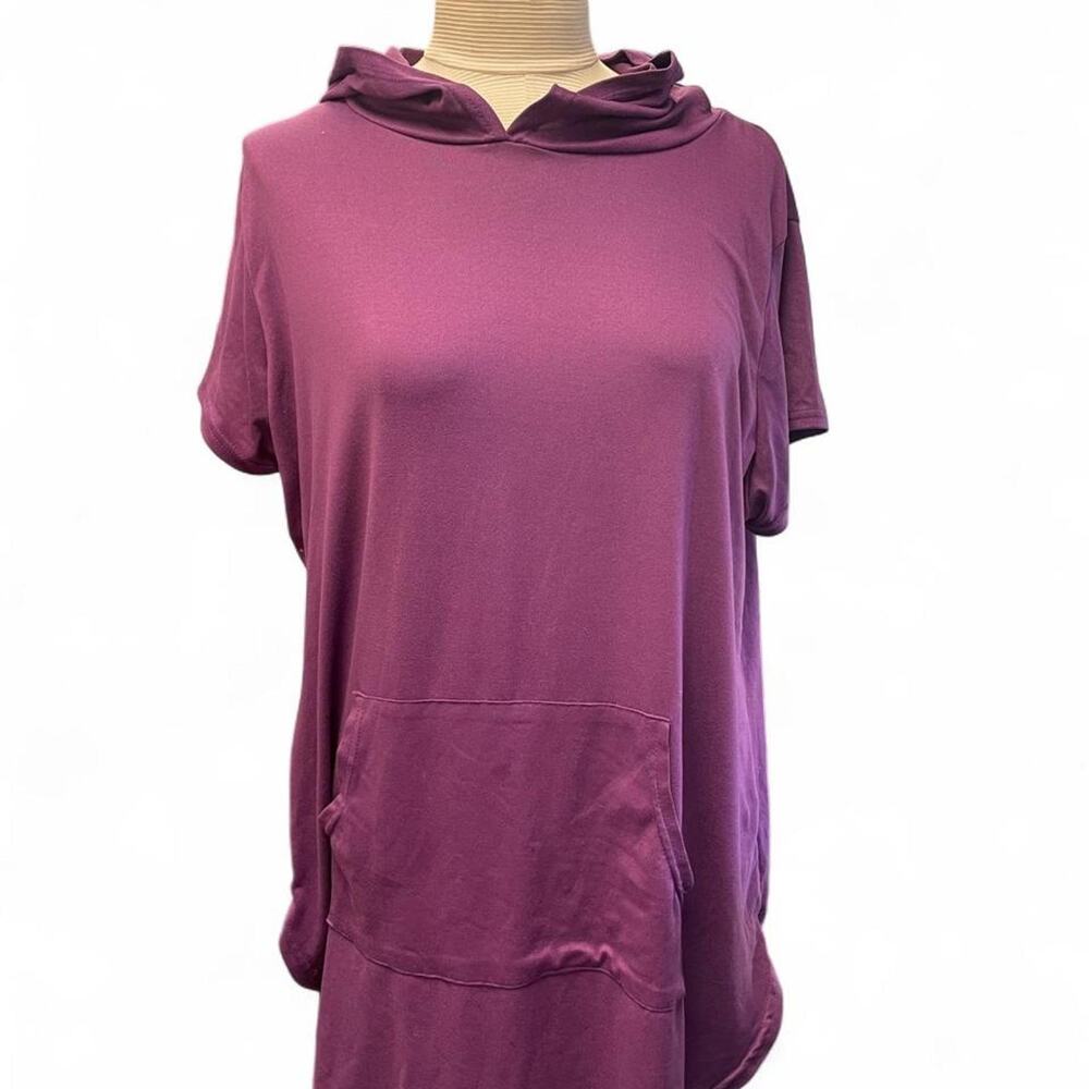 Purple hooded tunic top